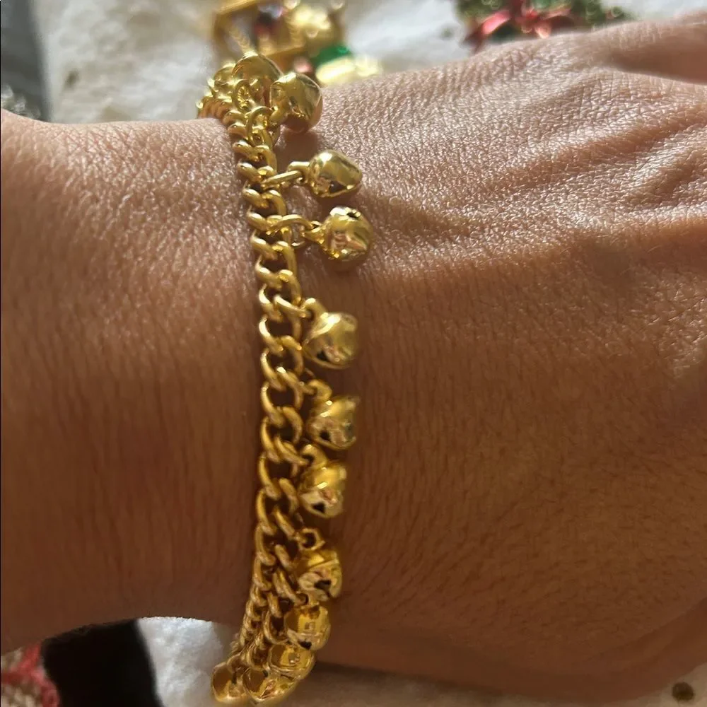 Festive Holiday Brooch and Bracelet Set